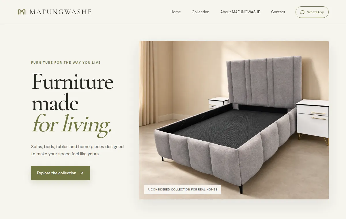 Mafungwashe website preview
